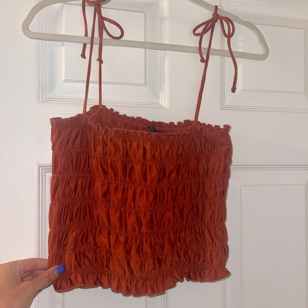 Out from Under Urban Outfitters Orange Rouche Tank